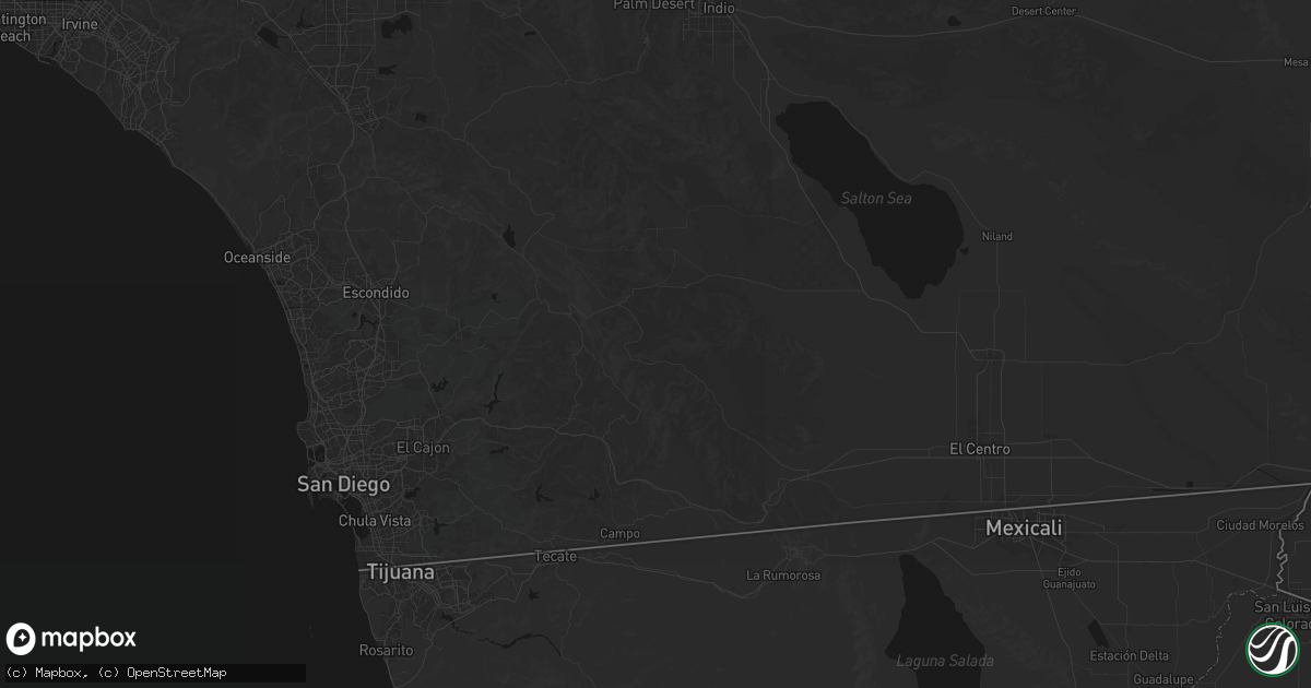 Hail map in Julian, CA on August 10, 2026