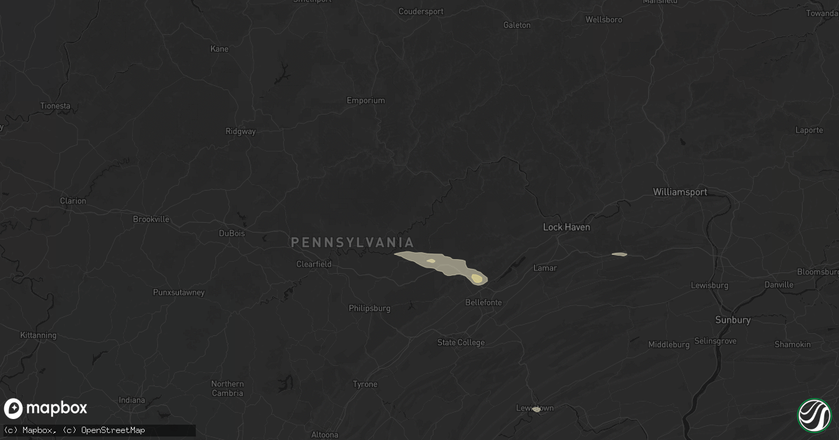 Hail map in Karthaus, PA on August 10, 2026