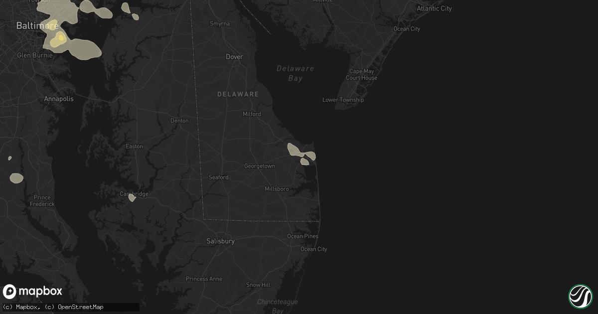 Hail map in Lewes, DE on August 10, 2026