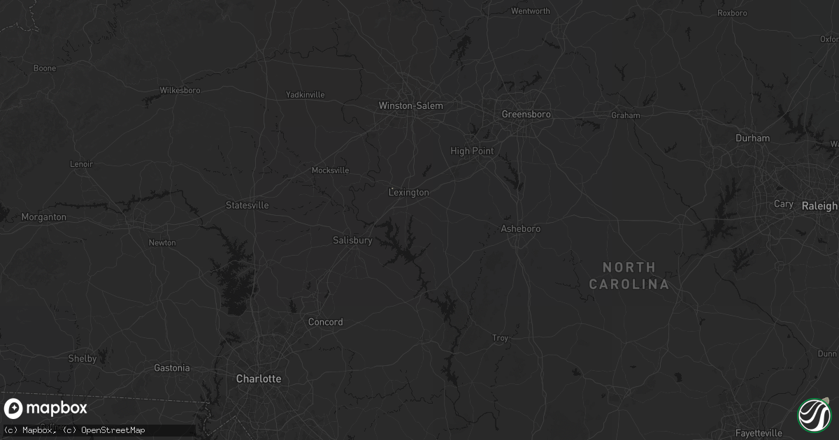 Hail map in Lexington, NC on August 10, 2026