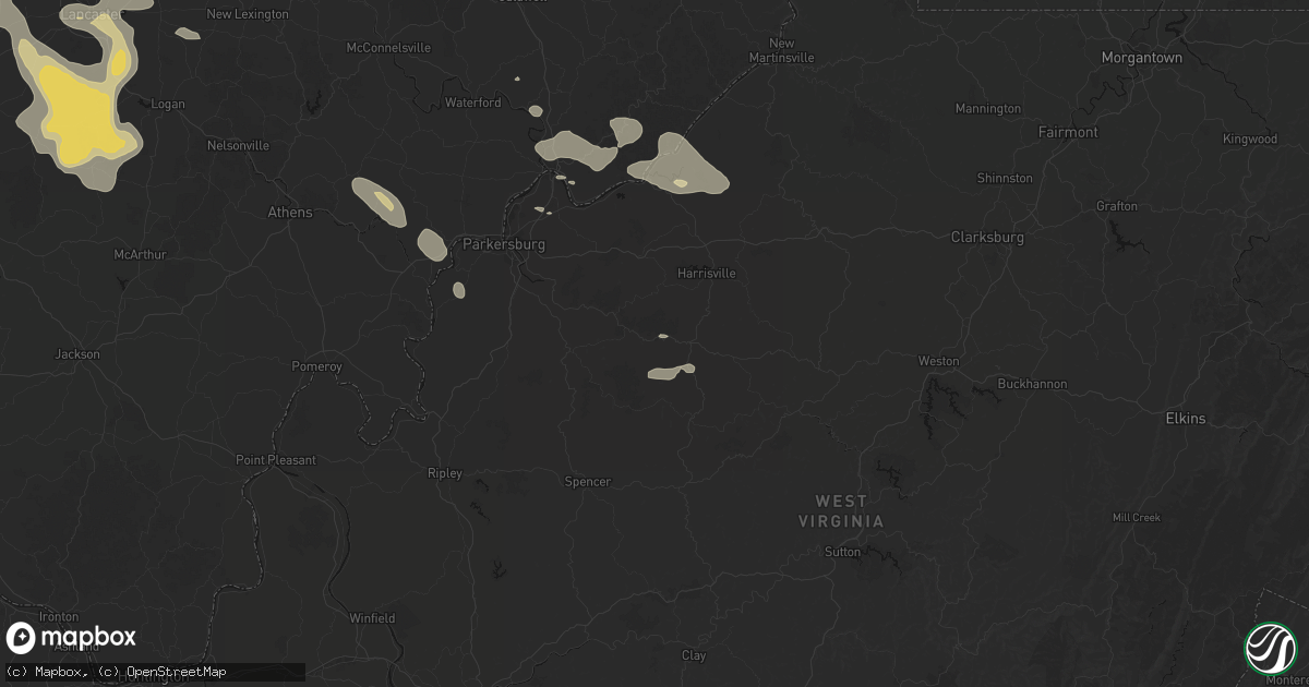 Hail map in Macfarlan, WV on August 10, 2026
