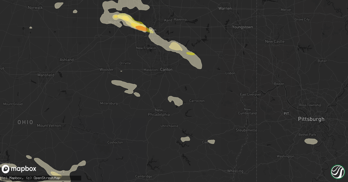 Hail map in Magnolia, OH on August 10, 2026