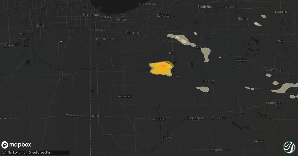 Hail map in Medaryville, IN on August 10, 2026