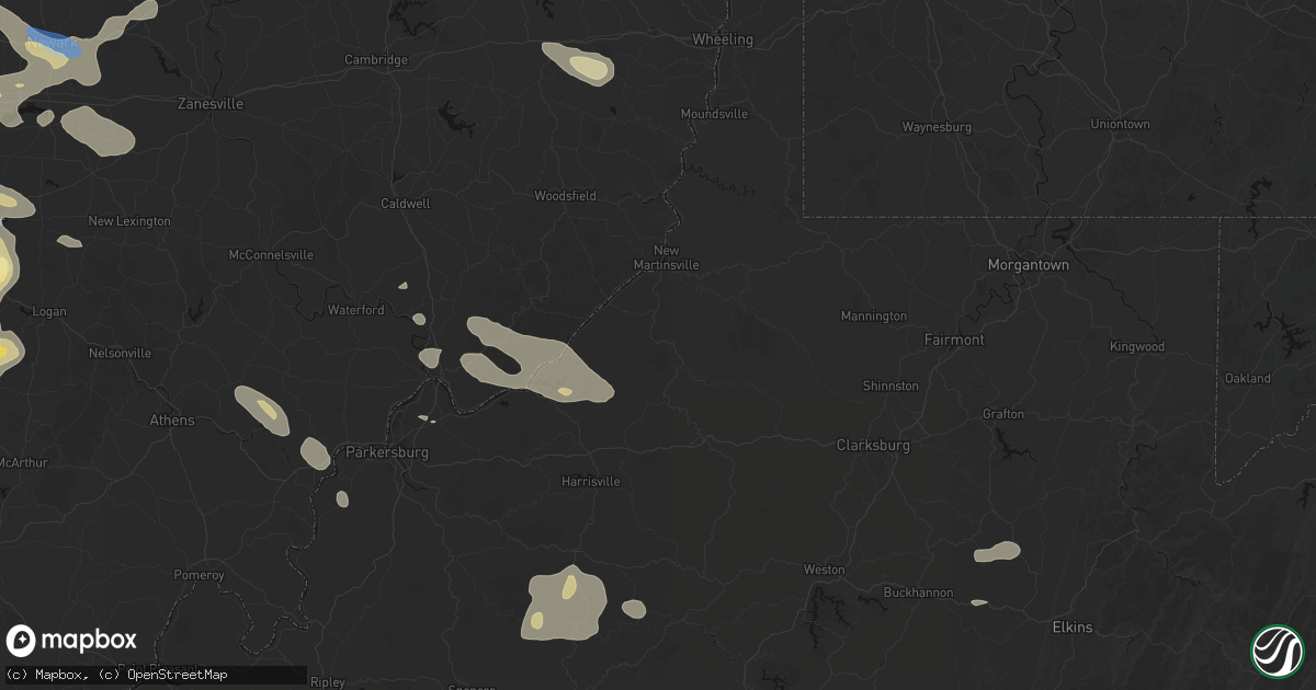 Hail map in Middlebourne, WV on August 10, 2026