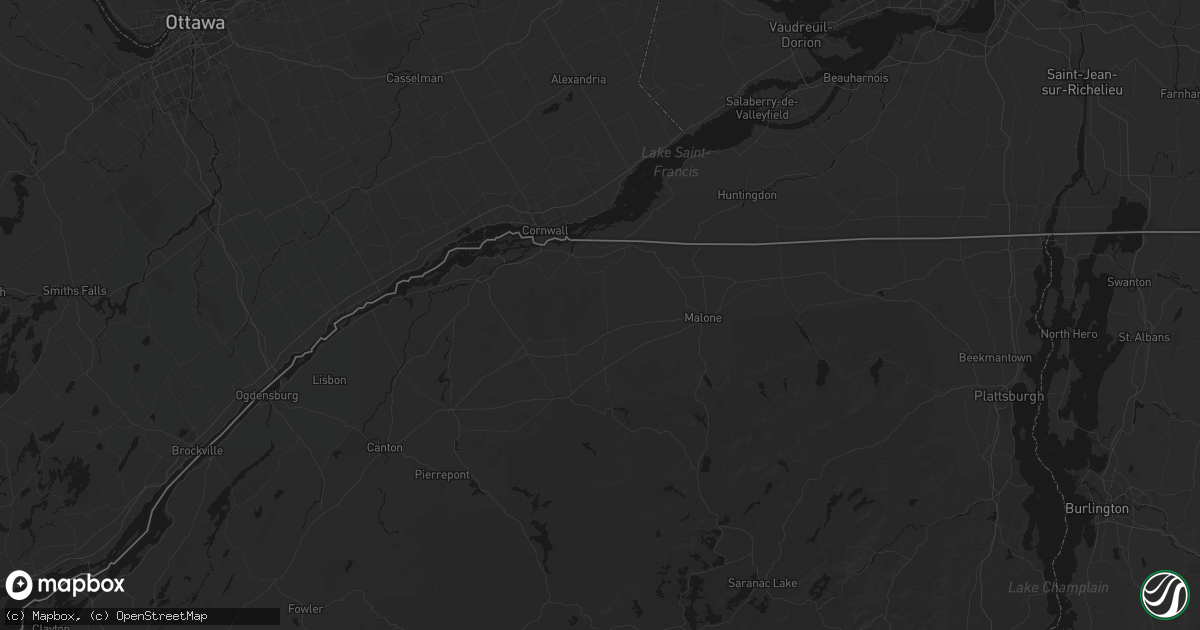 Hail map in Moira, NY on August 10, 2026