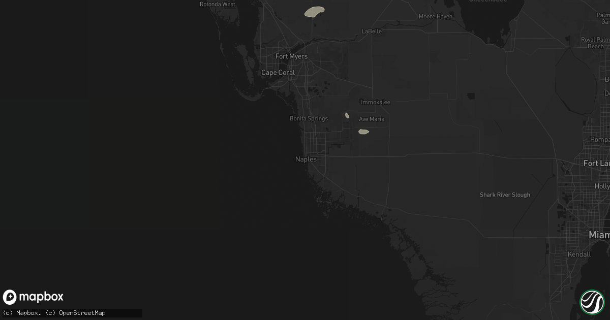 Hail map in Naples, FL on August 10, 2026