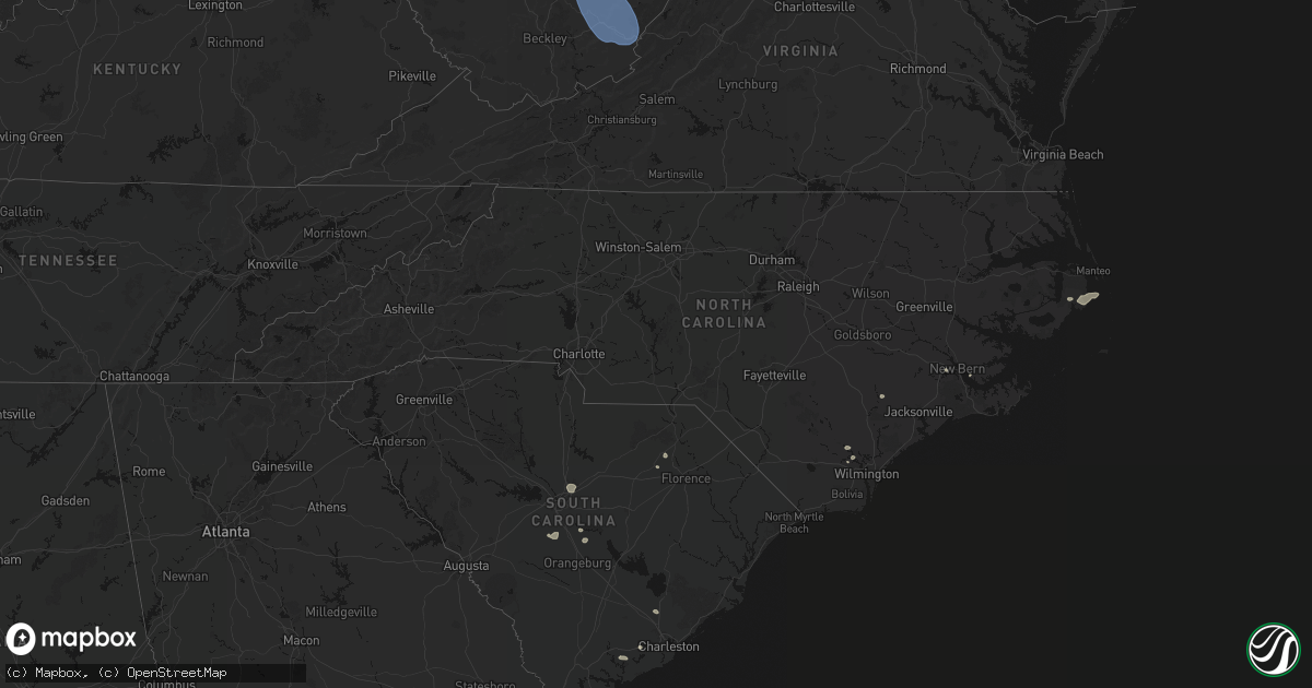 Hail map in North Carolina on August 10, 2026