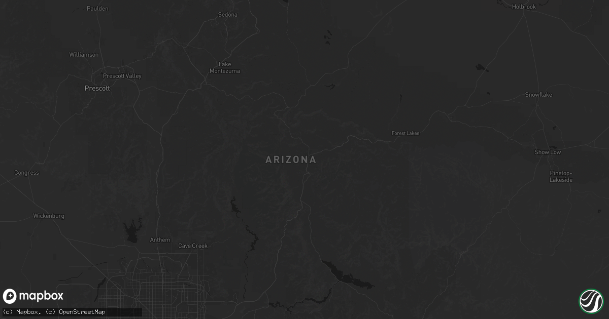 Hail map in Payson, AZ on August 10, 2026