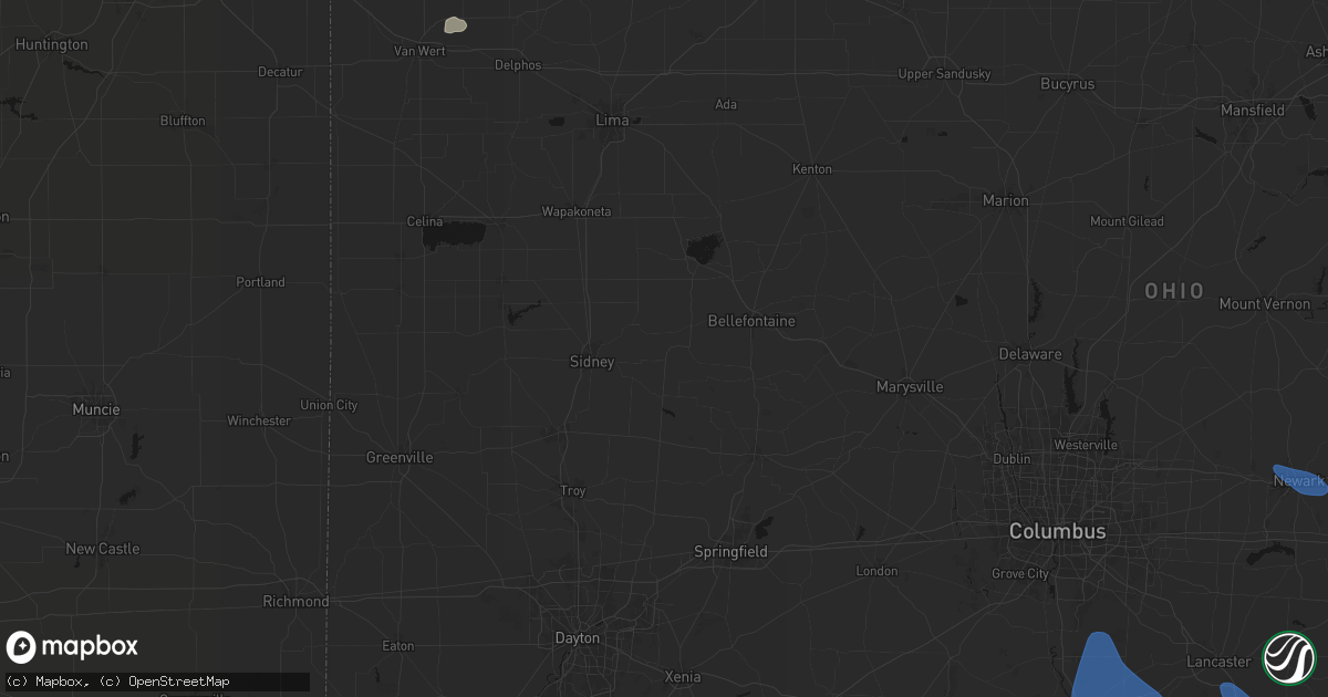 Hail map in Quincy, OH on August 10, 2026
