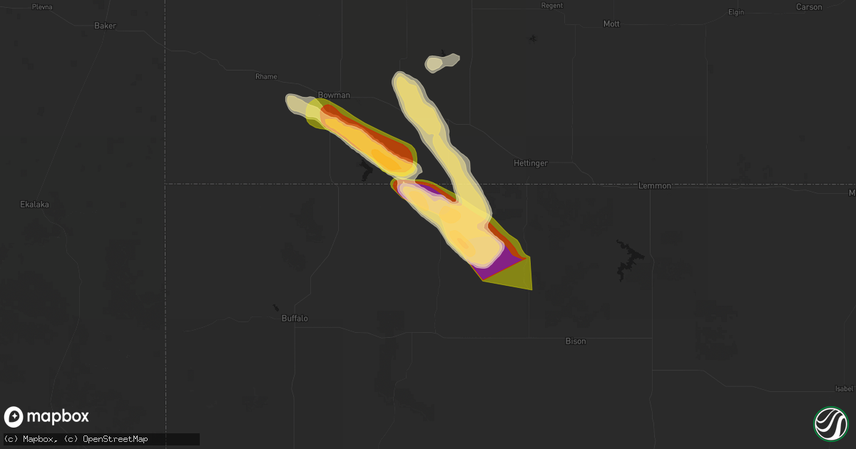 Hail map in Ralph, SD on August 10, 2026