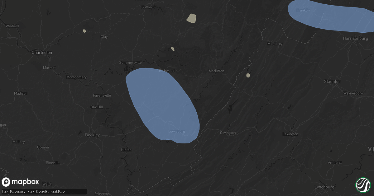 Hail map in Renick, WV on August 10, 2026