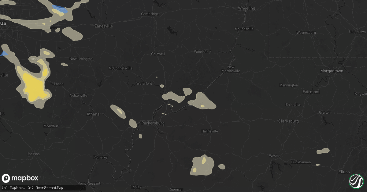 Hail map in Reno, OH on August 10, 2026