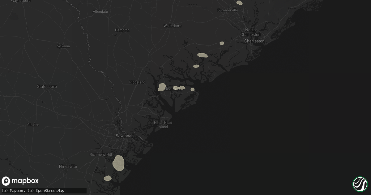 Hail map in Saint Helena Island, SC on August 10, 2026