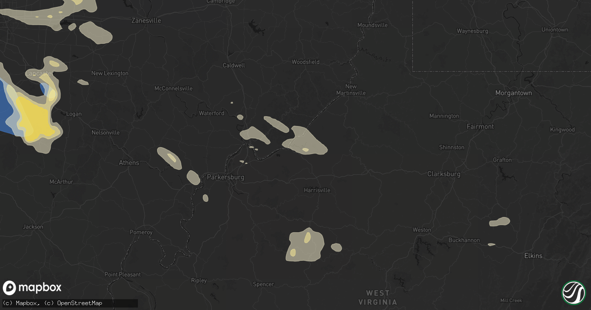 Hail map in Saint Marys, WV on August 10, 2026