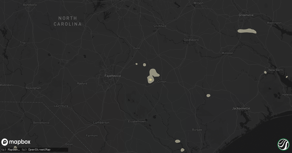 Hail map in Salemburg, NC on August 10, 2026