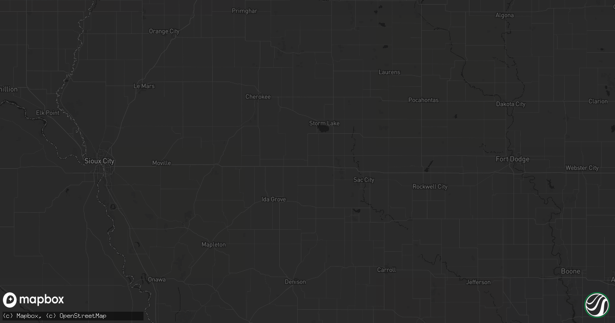 Hail map in Schaller, IA on August 10, 2026