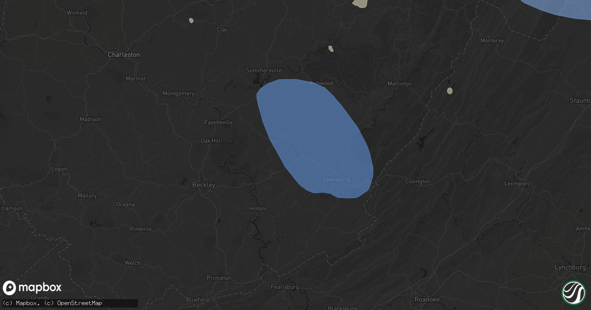 Hail map in Smoot, WV on August 10, 2026