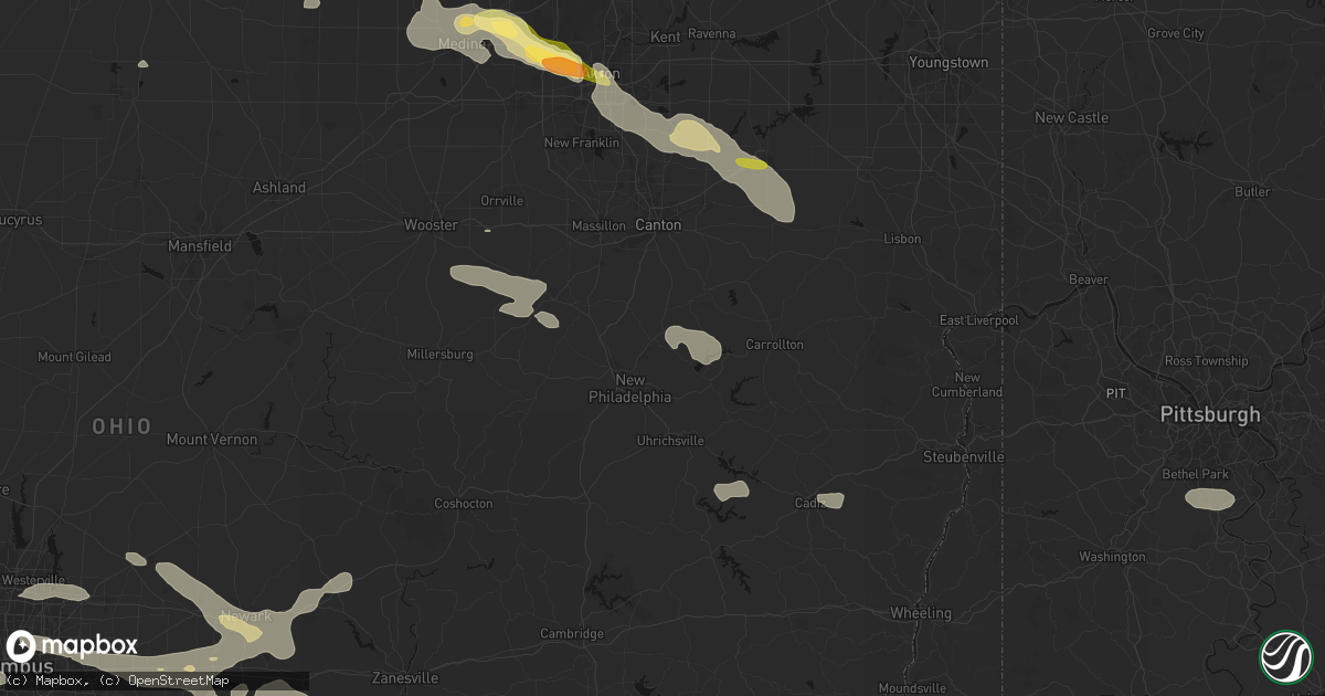 Hail map in Somerdale, OH on August 10, 2026