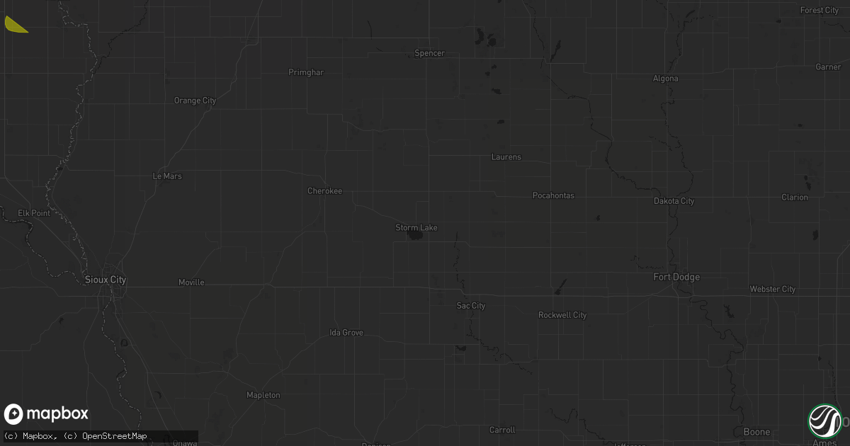 Hail map in Storm Lake, IA on August 10, 2026