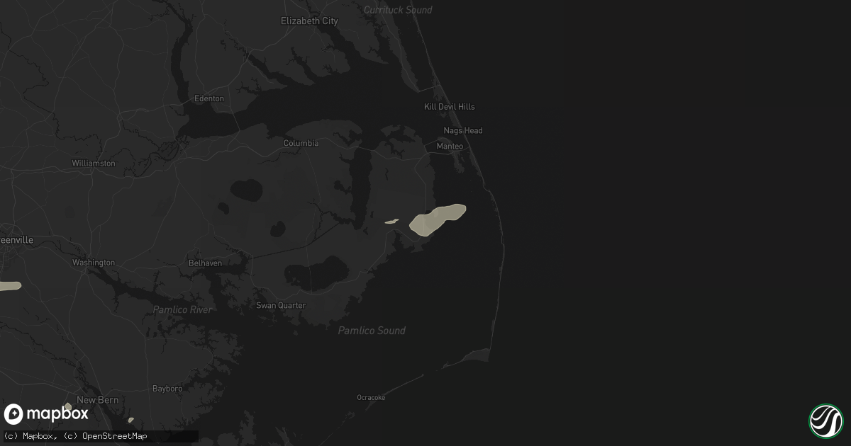 Hail map in Stumpy Point, NC on August 10, 2026