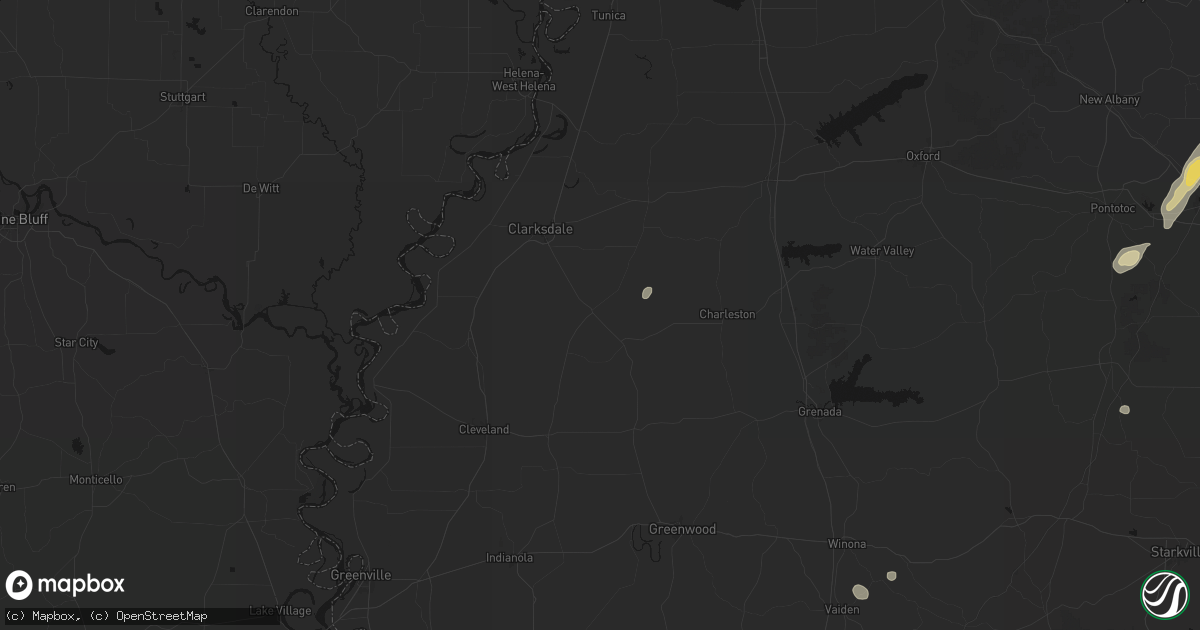 Hail map in Tutwiler, MS on August 10, 2026