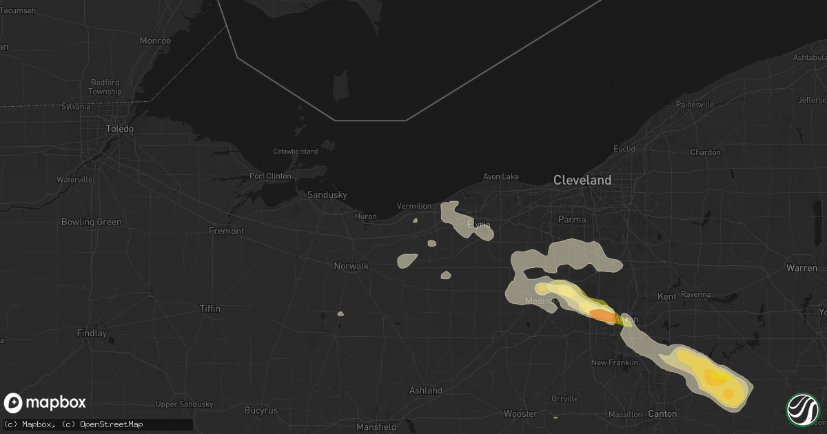 Hail map in Vermilion, OH on August 10, 2026
