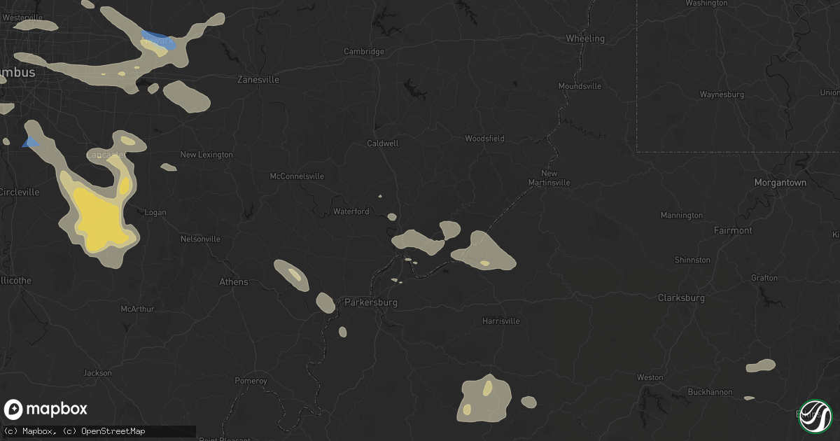 Hail map in Whipple, OH on August 10, 2026