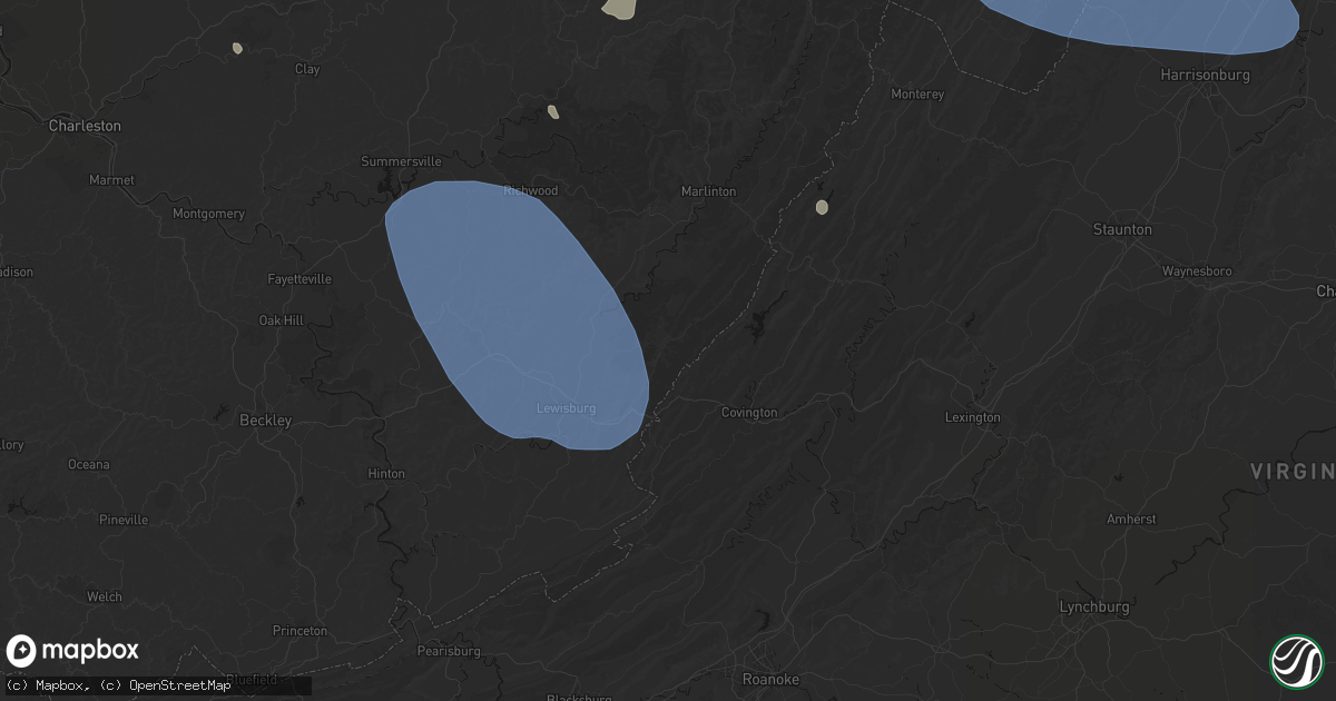 Hail map in White Sulphur Springs, WV on August 10, 2026