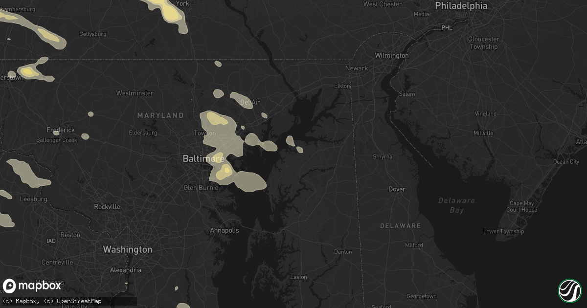 Hail map in Worton, MD on August 10, 2026