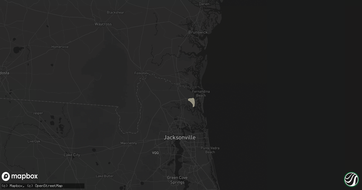 Hail map in Yulee, FL on August 10, 2026