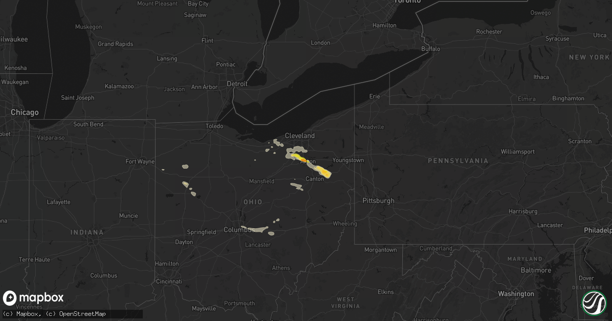 Hail map on August 10, 2026