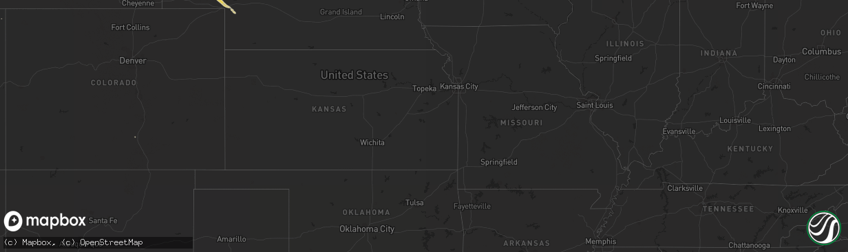 Hail map on August 11, 2012
