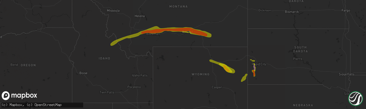 Hail map in Idaho on August 11, 2013