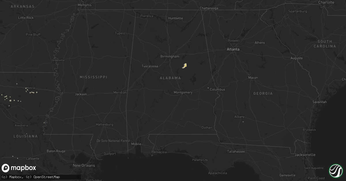 Hail map in Alabama on August 11, 2014
