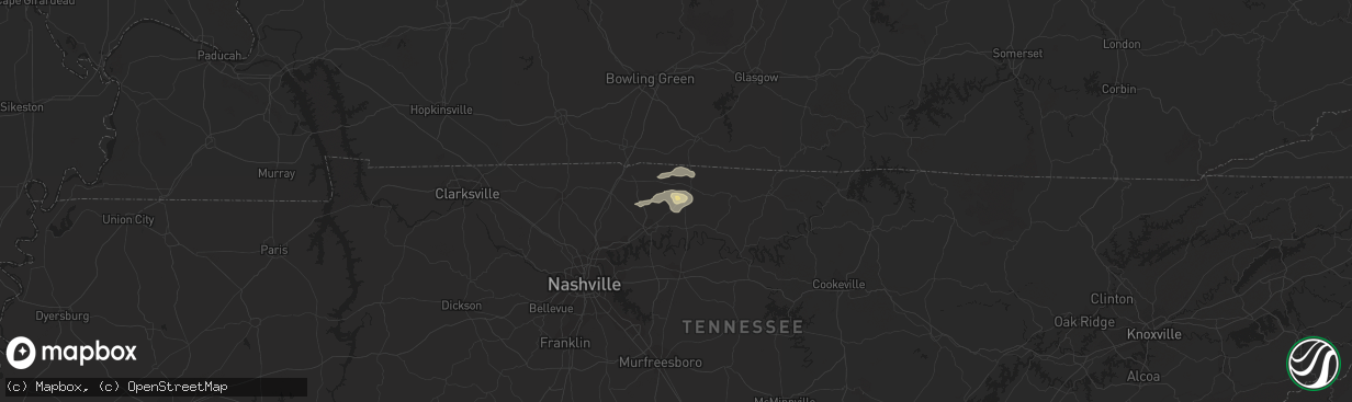 Hail map in Bethpage, TN on August 11, 2014