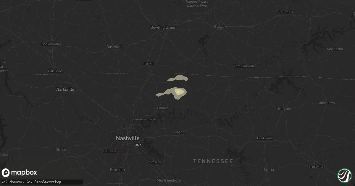 Hail map in Bethpage, TN on August 11, 2014