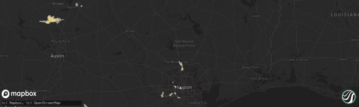 Hail map in Conroe, TX on August 11, 2014