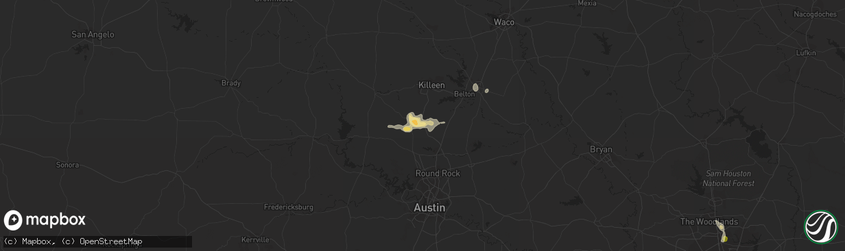 Hail map in Florence, TX on August 11, 2014