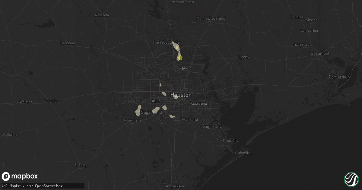 Hail map in Houston, TX on August 11, 2014
