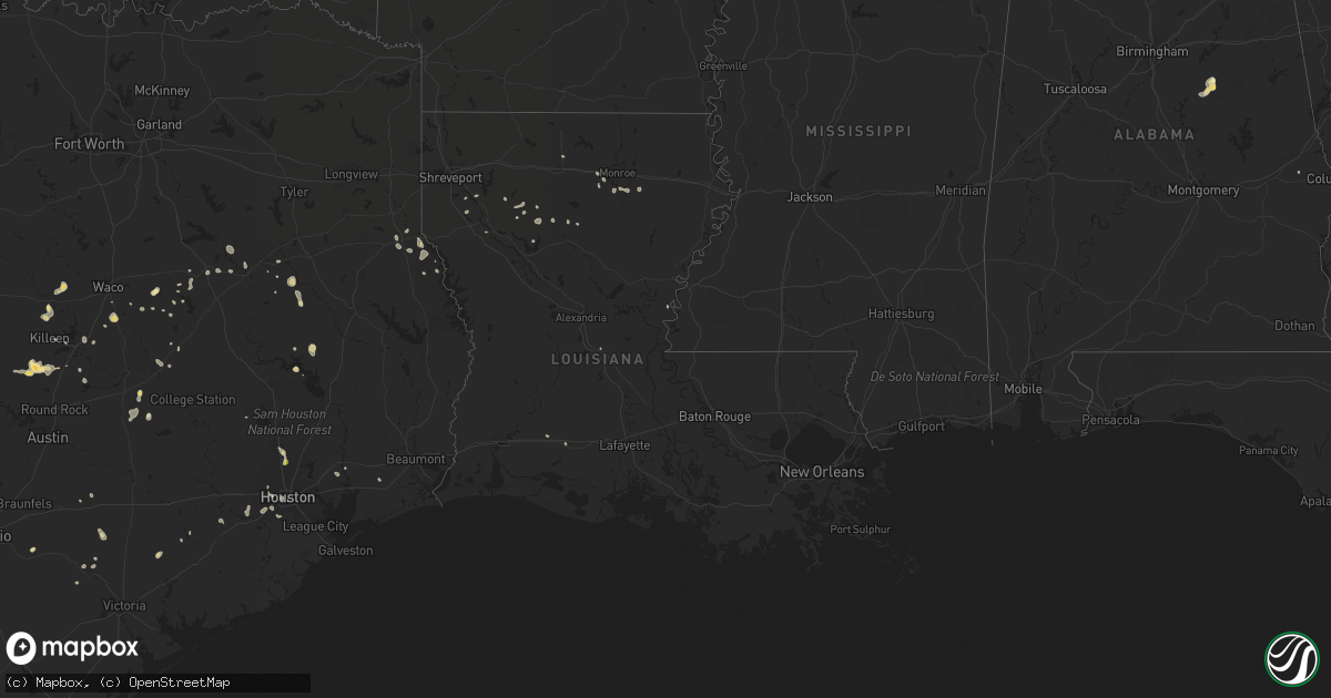Hail map in Louisiana on August 11, 2014