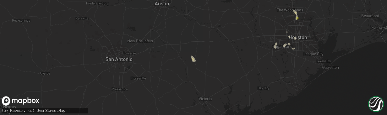 Hail map in Shiner, TX on August 11, 2014