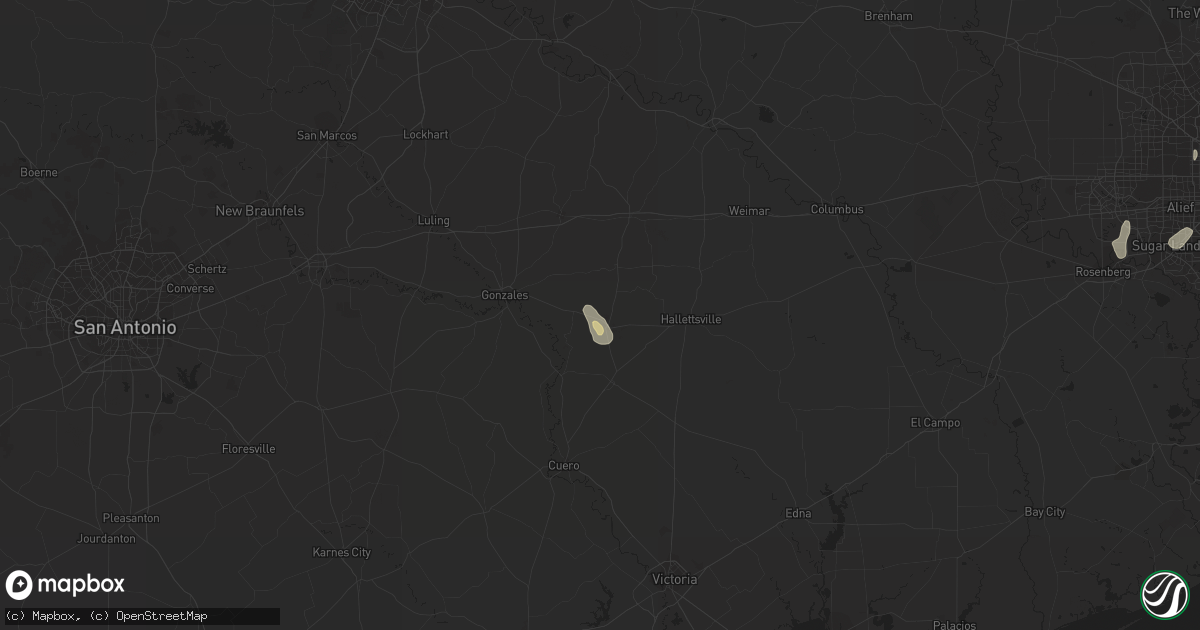 Hail map in Shiner, TX on August 11, 2014