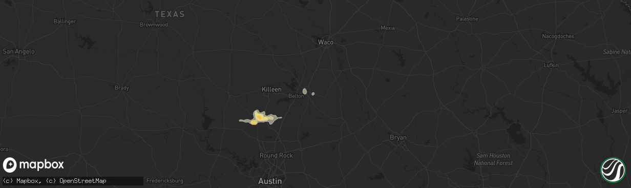 Hail map in Temple, TX on August 11, 2014