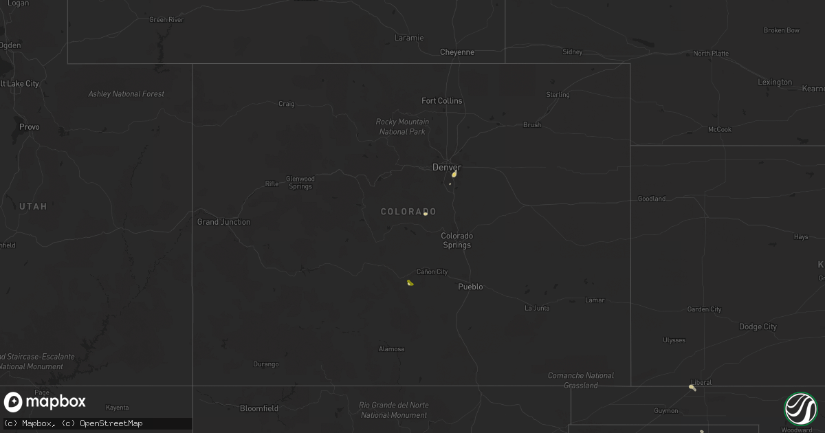 Hail map in Colorado on August 11, 2015