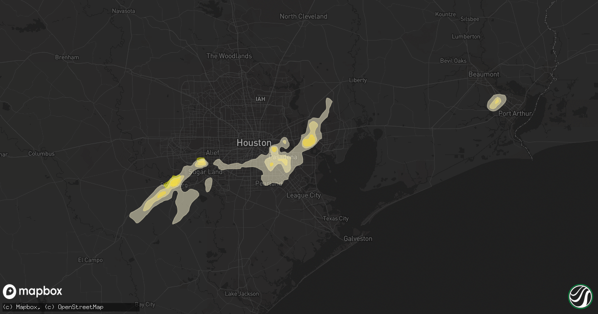 Hail map in Deer Park, TX on August 11, 2015