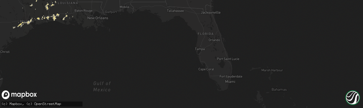 Hail map in Florida on August 11, 2015