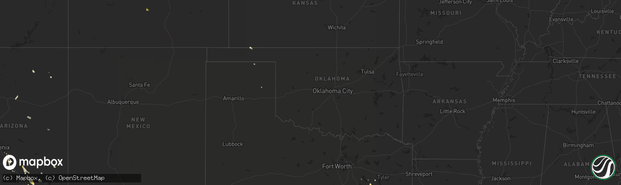 Hail map in Oklahoma on August 11, 2015