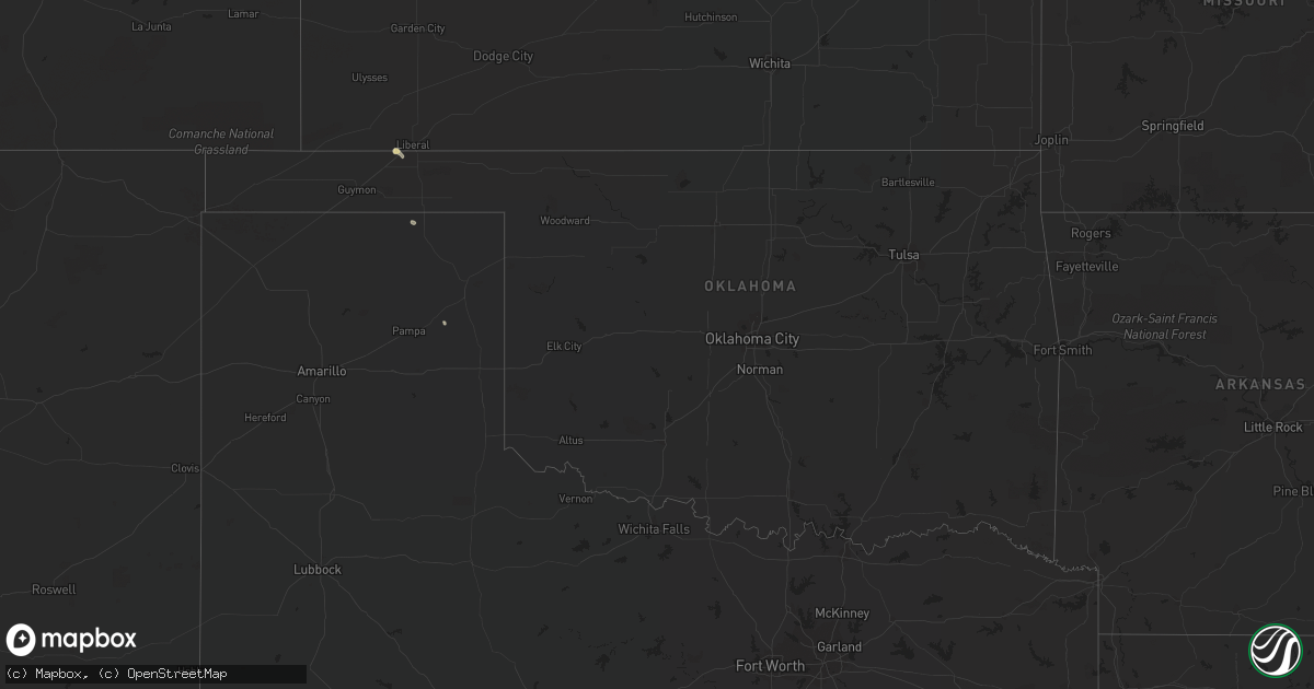 Hail map in Oklahoma on August 11, 2015