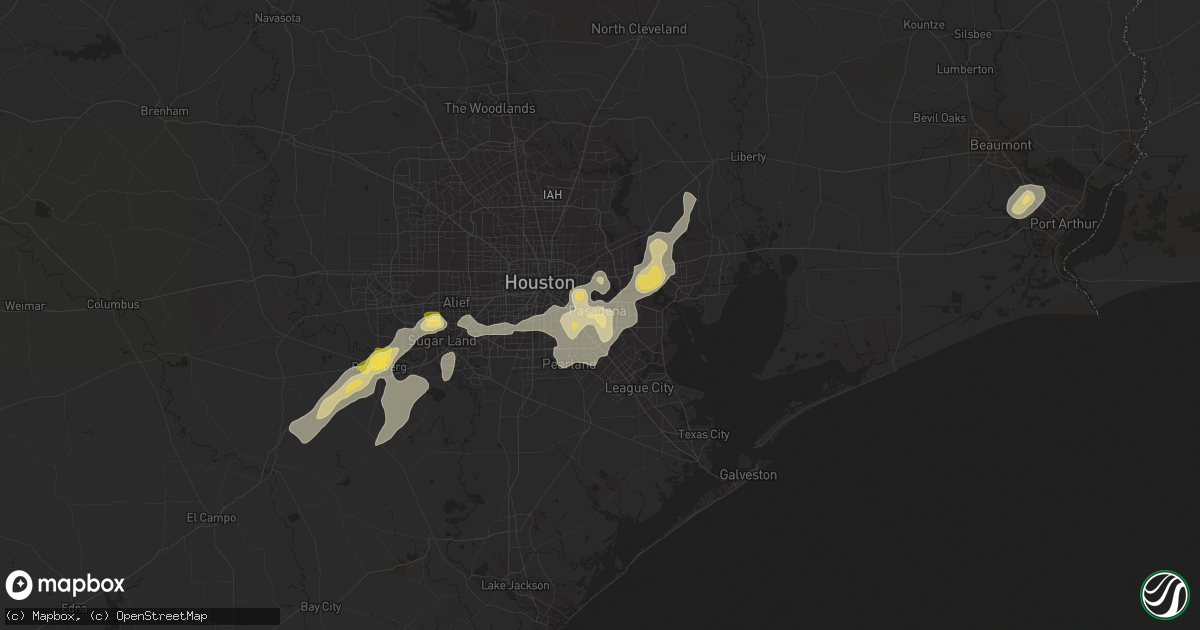 Hail map in Pasadena, TX on August 11, 2015