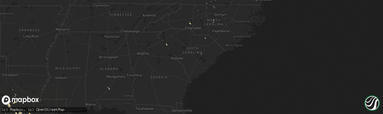 Hail map in South Carolina on August 11, 2015